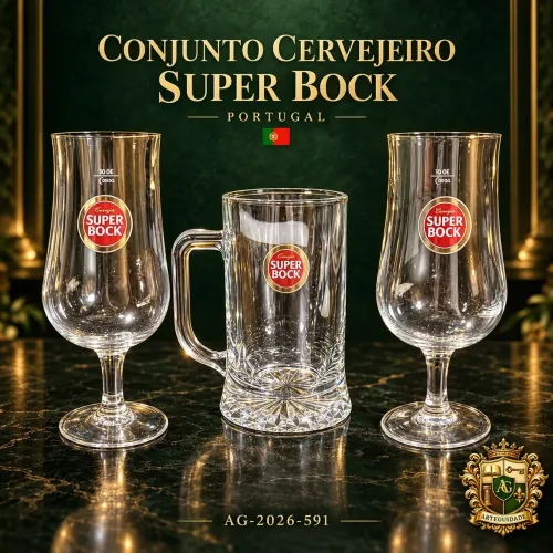 Conjunto cervejeiro super Bock