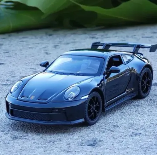 Miniatura Carro Porsche 911 Gt3 Preto 1:32 16cm