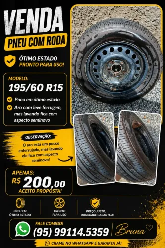 Pneu Modelo: 195/60 R 15