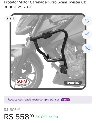 Protetor de carenagem SCAM para CB300F Twister ( usado )