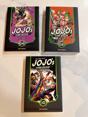 Mangás kit jojos bizarre adventure parte 6 stone ocean volume 04, 05 e 10