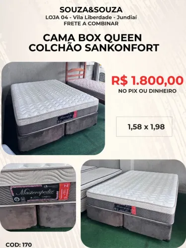 Cama Box Queen Colchão Sankonfort
