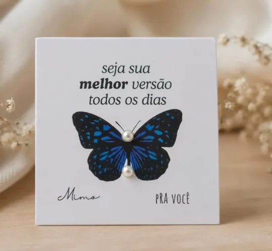 Tag personalizada + Brinco pérola (6mm - P)