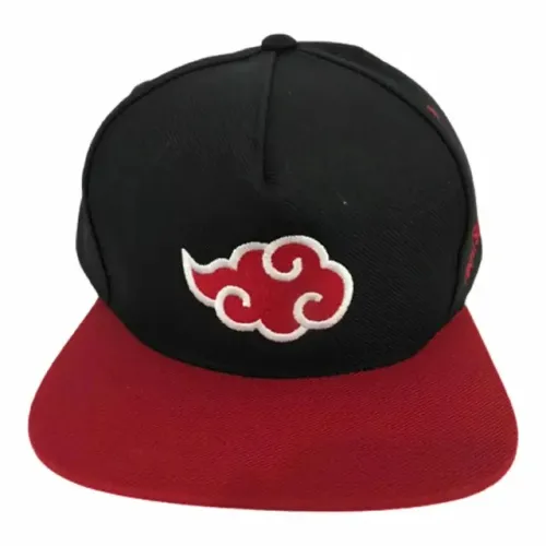 Boné Akatsuki Naruto Shippuden NOVO - Aba Reta Preto e Vermelho- Clube Comix e Piticas