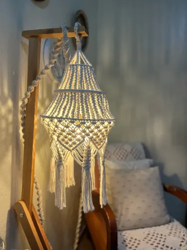 Lustre pendente macramê