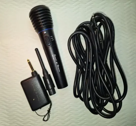 Microfone Sem Fio Com Receptor Wm-308 Preto