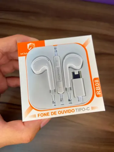 Fone de ouvido Bluetooth com Fio Tipo-C RB02 RB08 H?Maston FON-002 an3
