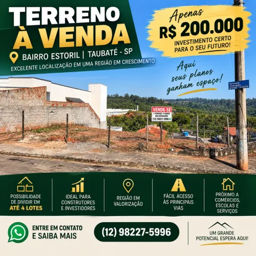 Terreno 4 lotes em um - Estoril Taubate