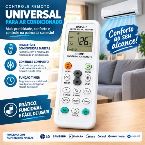 Controle remoto universal para ar condicionado