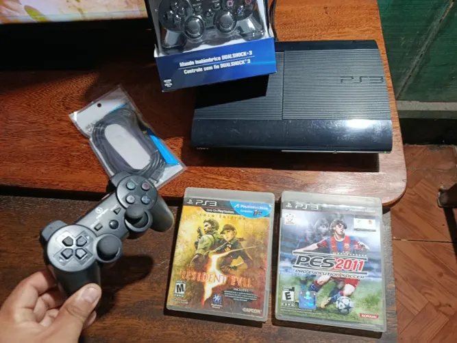 Ps3 destravado com 2 controles e 58 jogos aceito cartão 