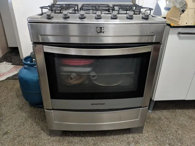 Fogão Brastemp 6 Bocas Inox Usado - Funcionando Tudo!