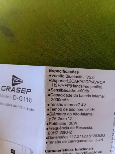 Caixa de som Grasep, modelo D-G118, todo novo