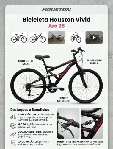 Bicicleta Houston Vivid Aro 26