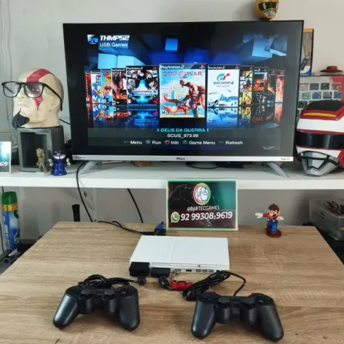 Ps2 Reliquia impecavel Branco + 70 jogos
