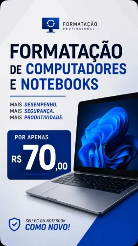 Formatação de computadores e notebooks 