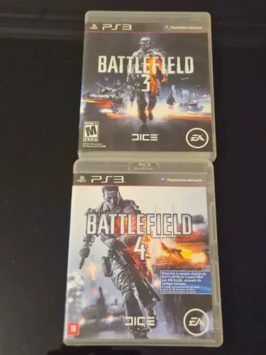 Kit Battlefield 3 + Battlefield 4 PS3 Mídia Física Originais Impecáveis Usados