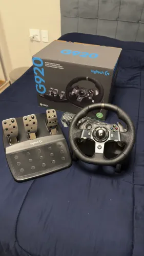 Volante Logitech G920 com Pedais - PC e Xbox - Ótimo Estado
