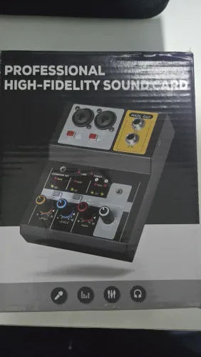 Mixer de gravação 2 canais USB computador placa de som