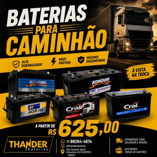 Baterias Para Caminhão - Mercedes/Scania/Volvo/Iveco