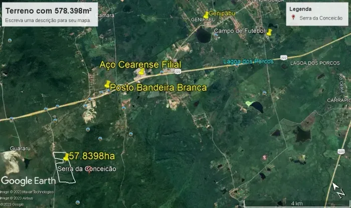 Lote/Terreno a venda 578.398 m² em Guararu - Serra da Conceição- Caucaia - CE