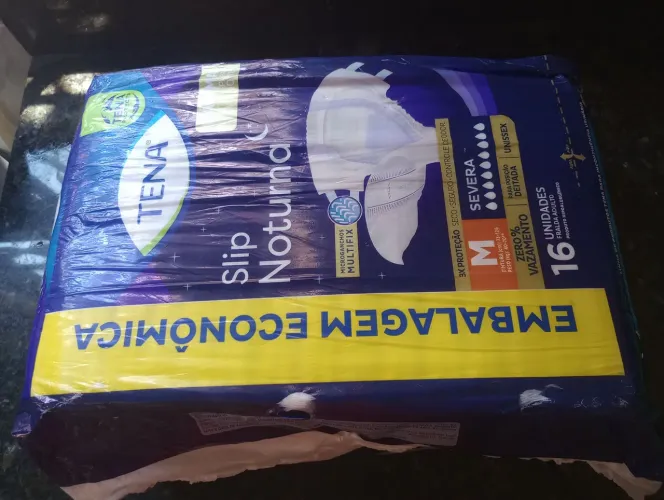 Fralda geriatria aTena noturno nova 16 unidade Tam Ms