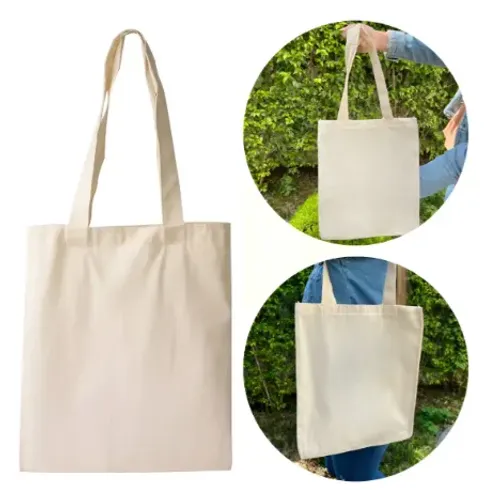 Kit 100 Bolsa Sacola Ecobag + brinde - Algodão Cru Lisa - Brinde 05 necessaire 20x10cm