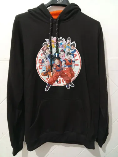 Moletom Dragon Ball G Super Original Fatal Canguru Preto - Novo Com Etiqueta