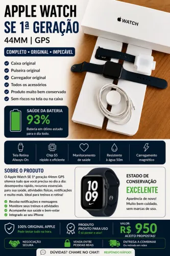 Apple Watch SE (1ª geração) 44mm GPS - Original Apple