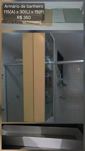 Armário de Banheiro Espelhado com Porta de Vidro