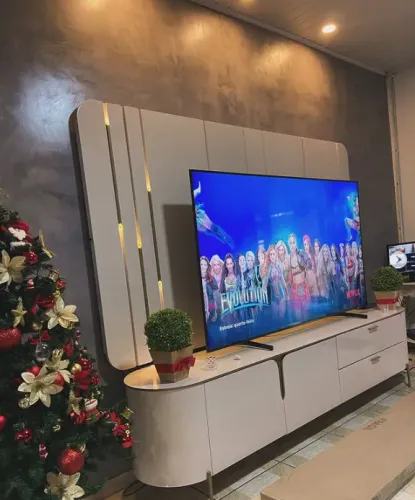 Rack Celine com Painel Celine para Tv Até 75 Polegadas com Led 2 Portas 2 Gavetas Dj