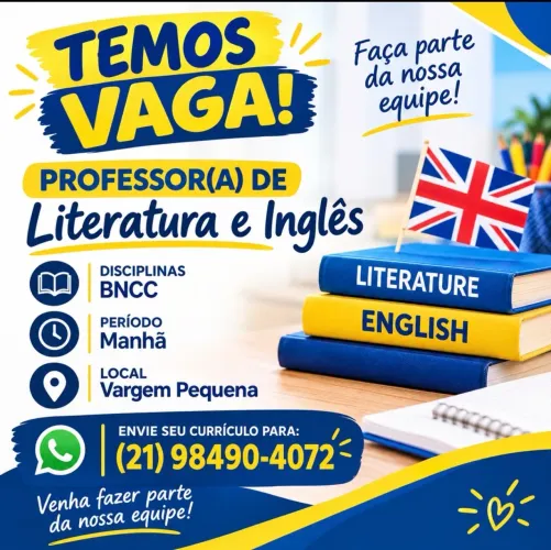 Vaga para professor literatura/inglês 