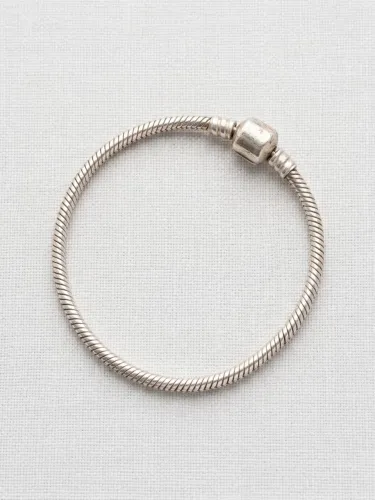 Pulseira de Prata Estilo Pandora - Fecho Tradicional (Usada e Conservada)