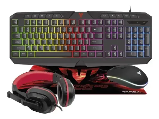 Kit Gamer com Teclado, Mouse e Headset KM 210 Kit Targa