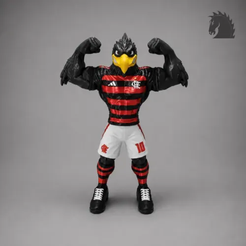 Mascote Flamengo | Urubu | Uniforme Rubro-negro | 25cm