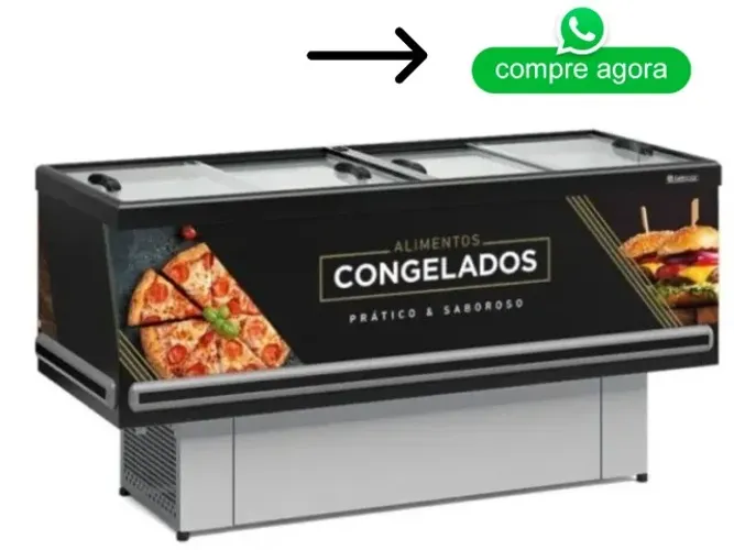 Ilha para Congelados 2M Vidro Reto Gelopar