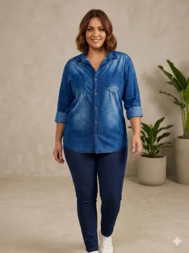 Camisa Jeans tam.40 serve 44