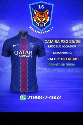 Camisa PSG25/26  MODELO JOGADOR TAMANHO G 