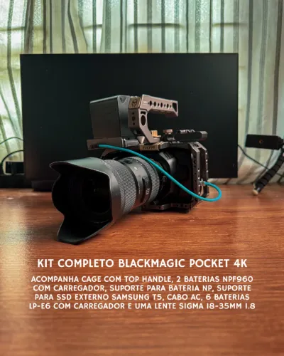Blackmagic Pocket 4K + Lente Sigma 18-35mm 1.8