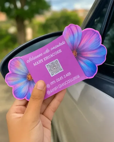 Cartão de Visita Dobrável Personalizado Viral que Prende no Retrovisor do Carro
