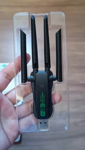  Adaptador Wi-Fi Usb Dual Band Com Antenas Externas Para Pc Notebook Win 10/11
