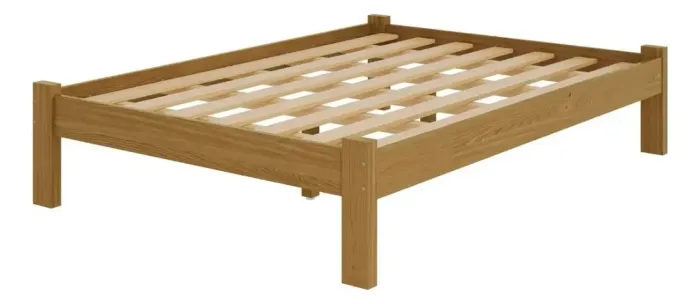 Cama de casal de madeira rústica