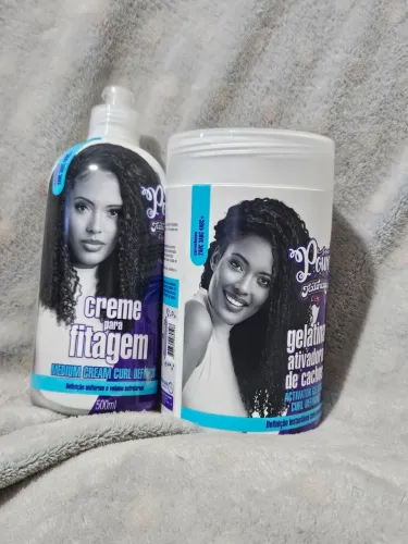 kit Creme de Fitagem  e gelatina ativadora de cachos Soul Power
