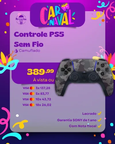 Controle PS5 Camuflado - Lacrado