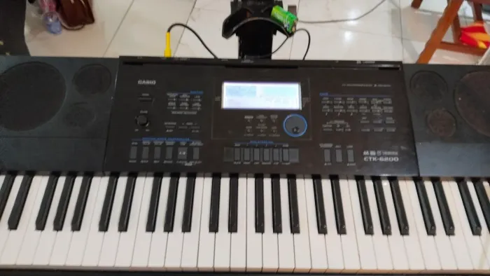 Teclado Casio CTK-6200 Completo + Pedal Sustain + Capa + Fonte Original