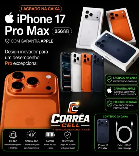 IPhone 17 Pró Max 5G 256gb lacrado na caixa com garantia Apple 