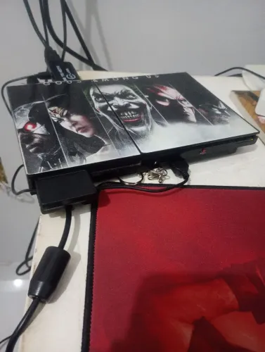 Playstation 2 + adaptador HDMI e jogos