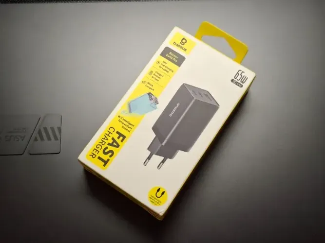 Carregador Baseus 65w Gan5 + Cabo USB-C Baseus 100w