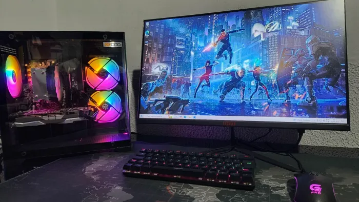PC Gamer c/ Ryzen 5 COMPLETO! Monitor 100hz + Teclado Mecânico + Mouse Fortrek!