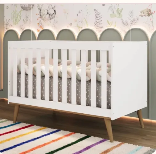 Berço Americano 3 em 1 Retrô Pé Palito Mini Cama Mini Sofá Ludmila