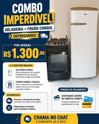? Combo Geladeira+ Fogão Consul Entregamos!